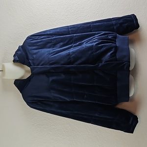 Torrid | Women's Navy Velveteen Quilted Hoodie Bomber Jacket Sz 1X
